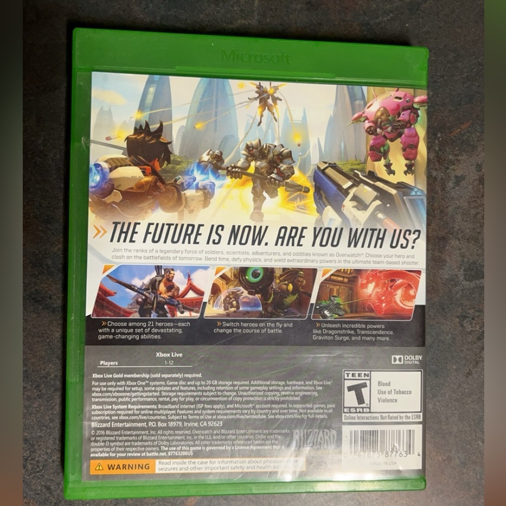 Overwatch Origins Edition Microsoft Xbox One Video Game with Manual Like New - Picture 2 of 3